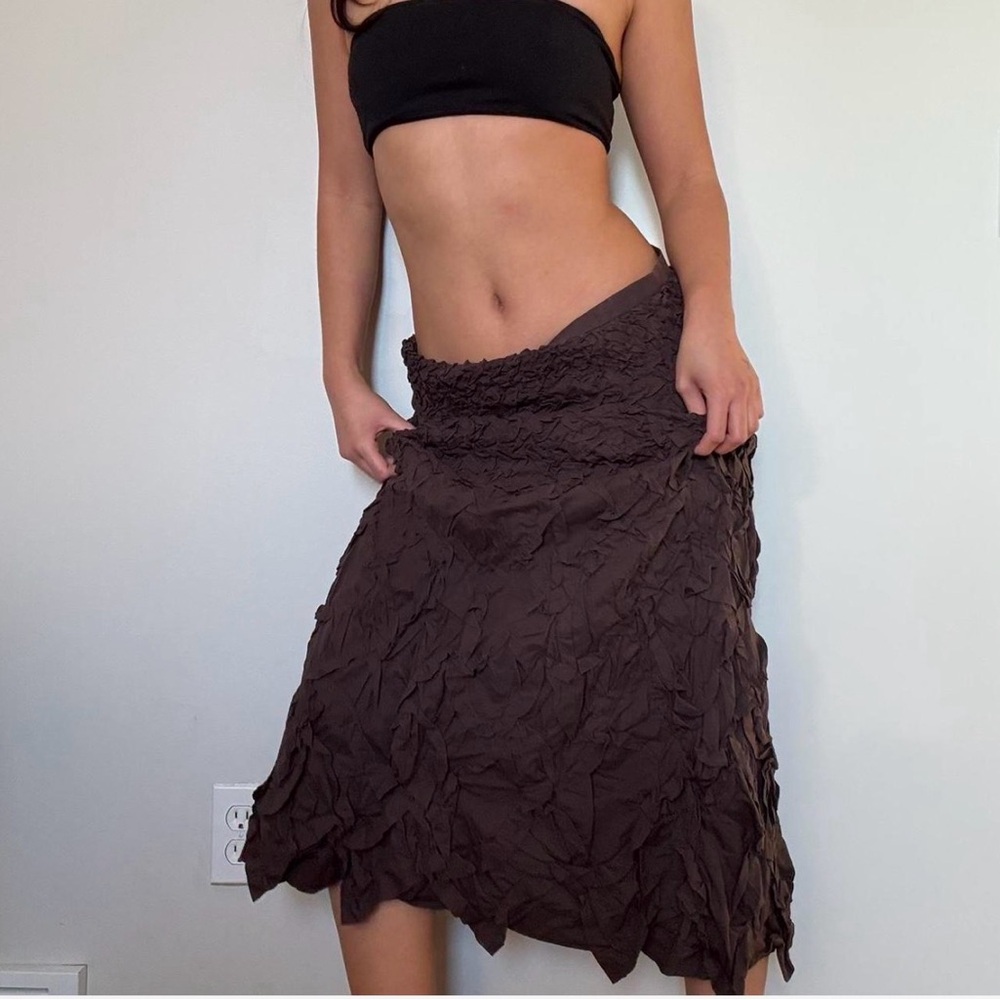 Vintage Issey Miyake Brown Midi Skirt